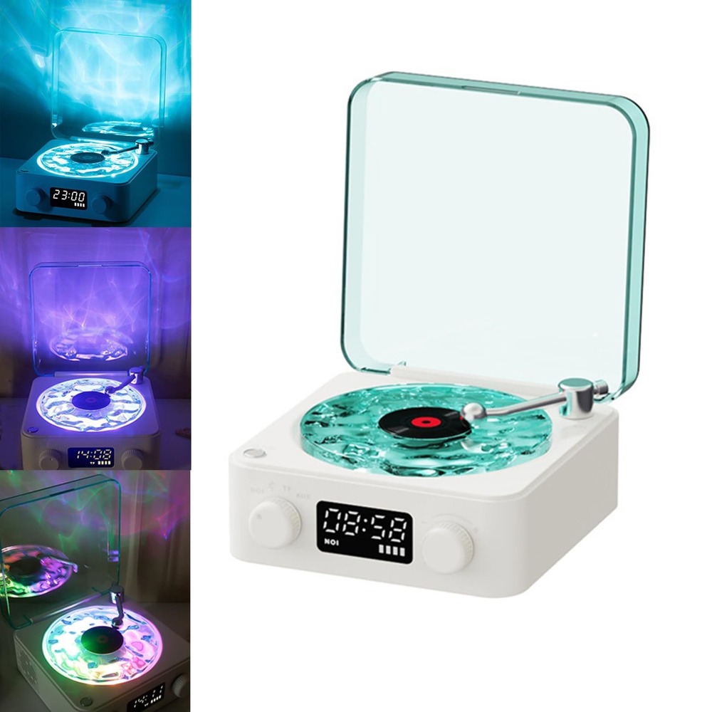 NWT Waves Bluetooth Vinyl Speaker White Noise Light Projector‎